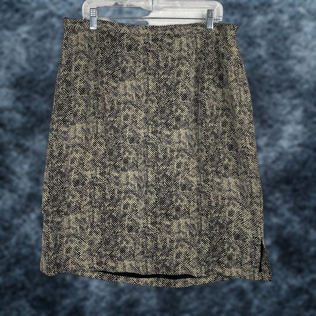 MAGGY LONDON Maggy London Skirt Women 18WP Brn/Blk Pencil Lined Career Retro Print 90s Vintage 90s Womens Skirt Size 40" / US 18 - 1 Thumbnail