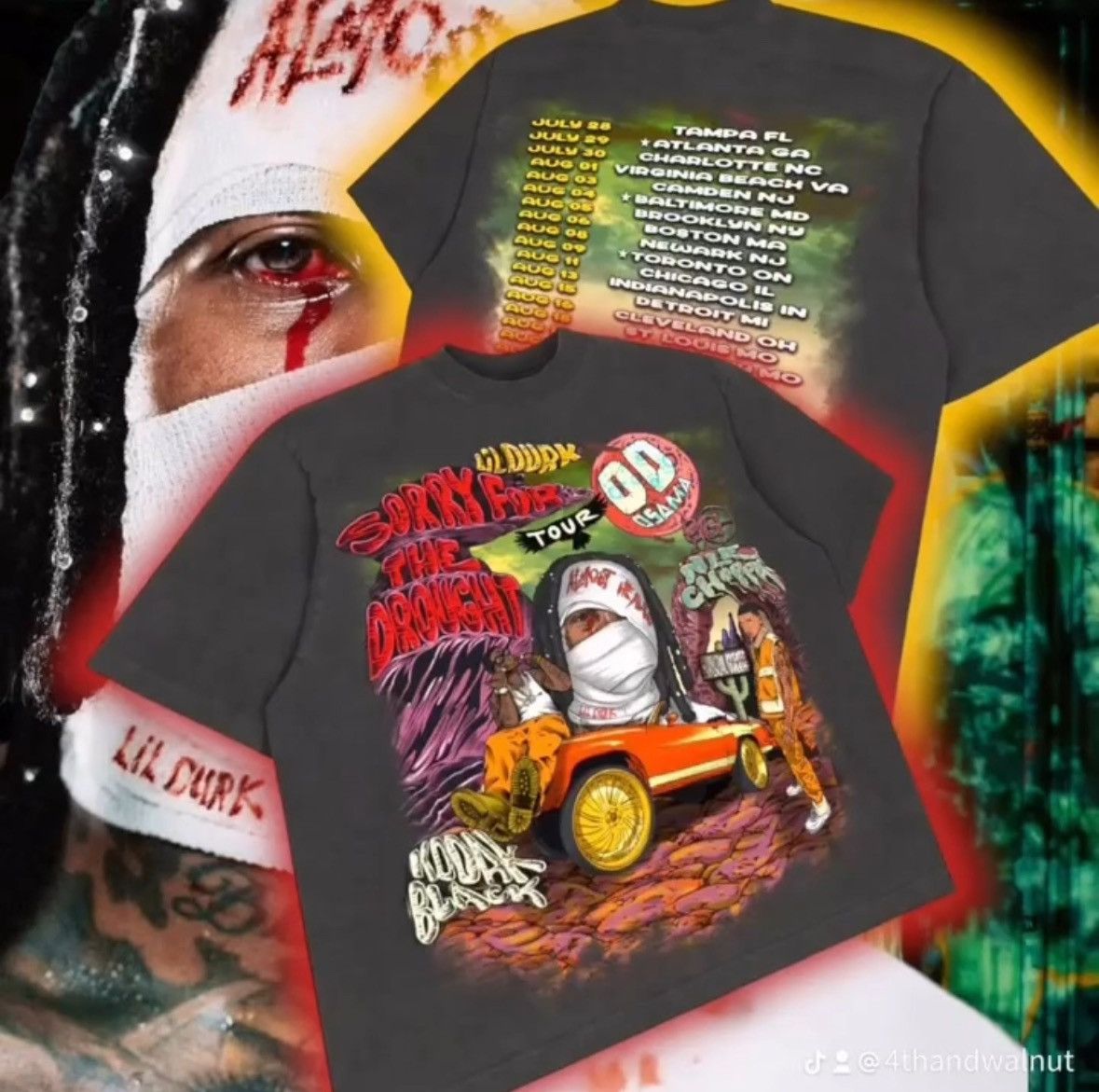 Rap Tees (Authentic) Lil durk’s oFFiCiaL aLMoSt HeaLeD 🤕 TouR Tee Size US M / EU 48-50 / 2 - 1 Thumbnail
