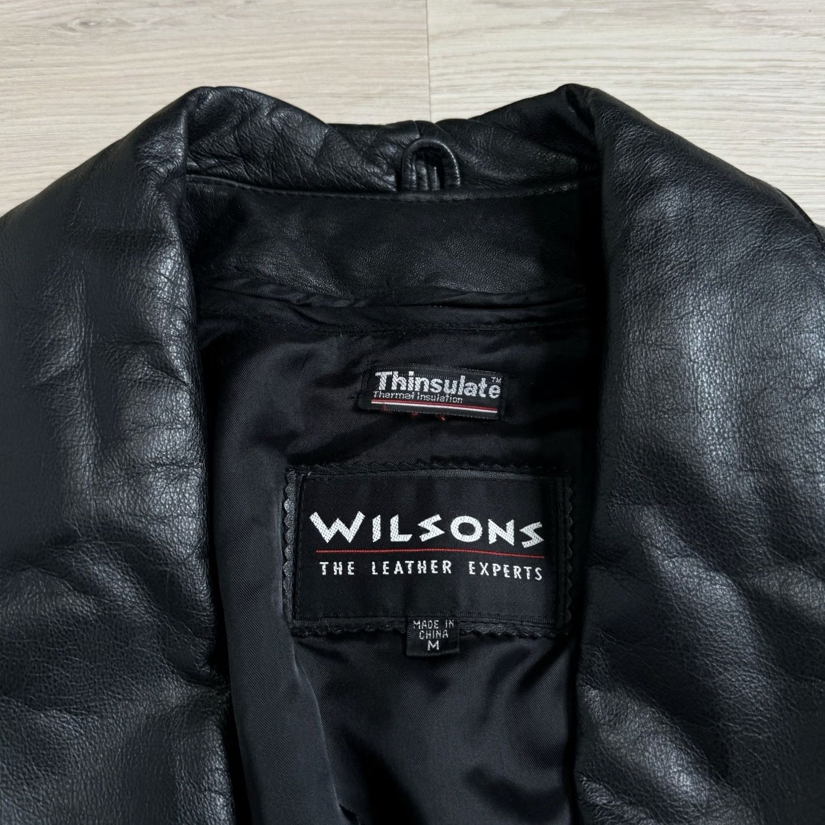 Vintage VINTAGE Wilsons Black Leather Jacket Short Belted Shawl Collar Womens M Size M / US 6-8 / IT 42-44 - 4 Thumbnail
