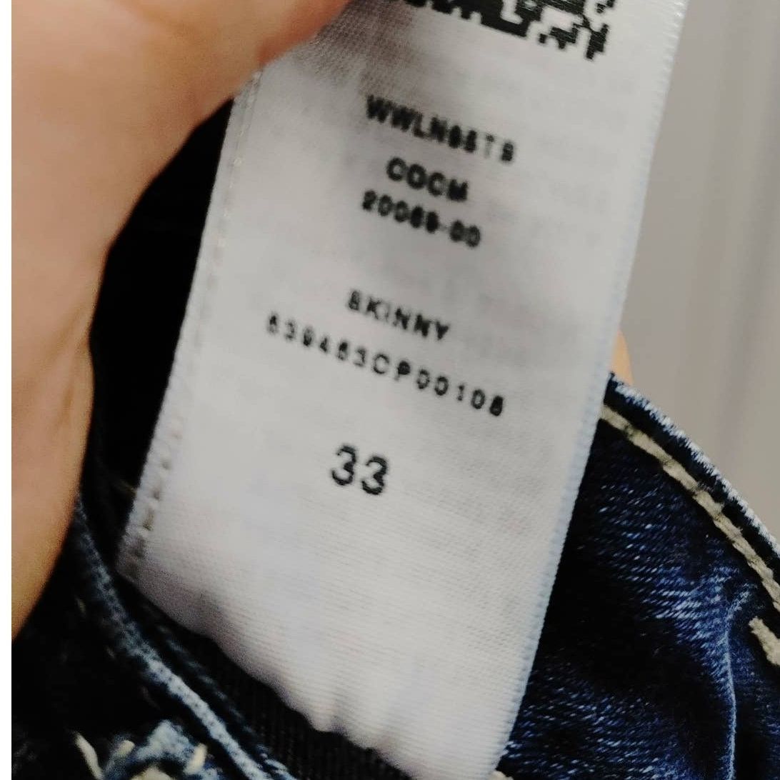 True Religion True Religion Womens Skinny Jeans Bleach Splattered Sz 33 Size 33" - 6 Thumbnail