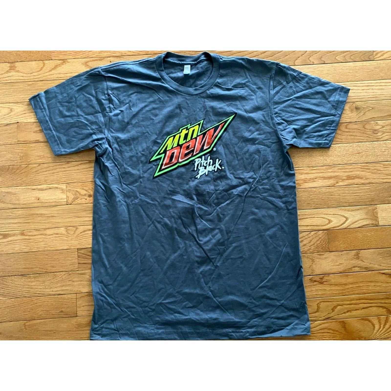 Vintage VINTAGE Mountain Dew Pitch Black Long Sleeve T Shirt Logo Soda Pop Snack Drink Sz L Mens Shirt Black 90s Size US L / EU 52-54 / 3 - 2 Thumbnail