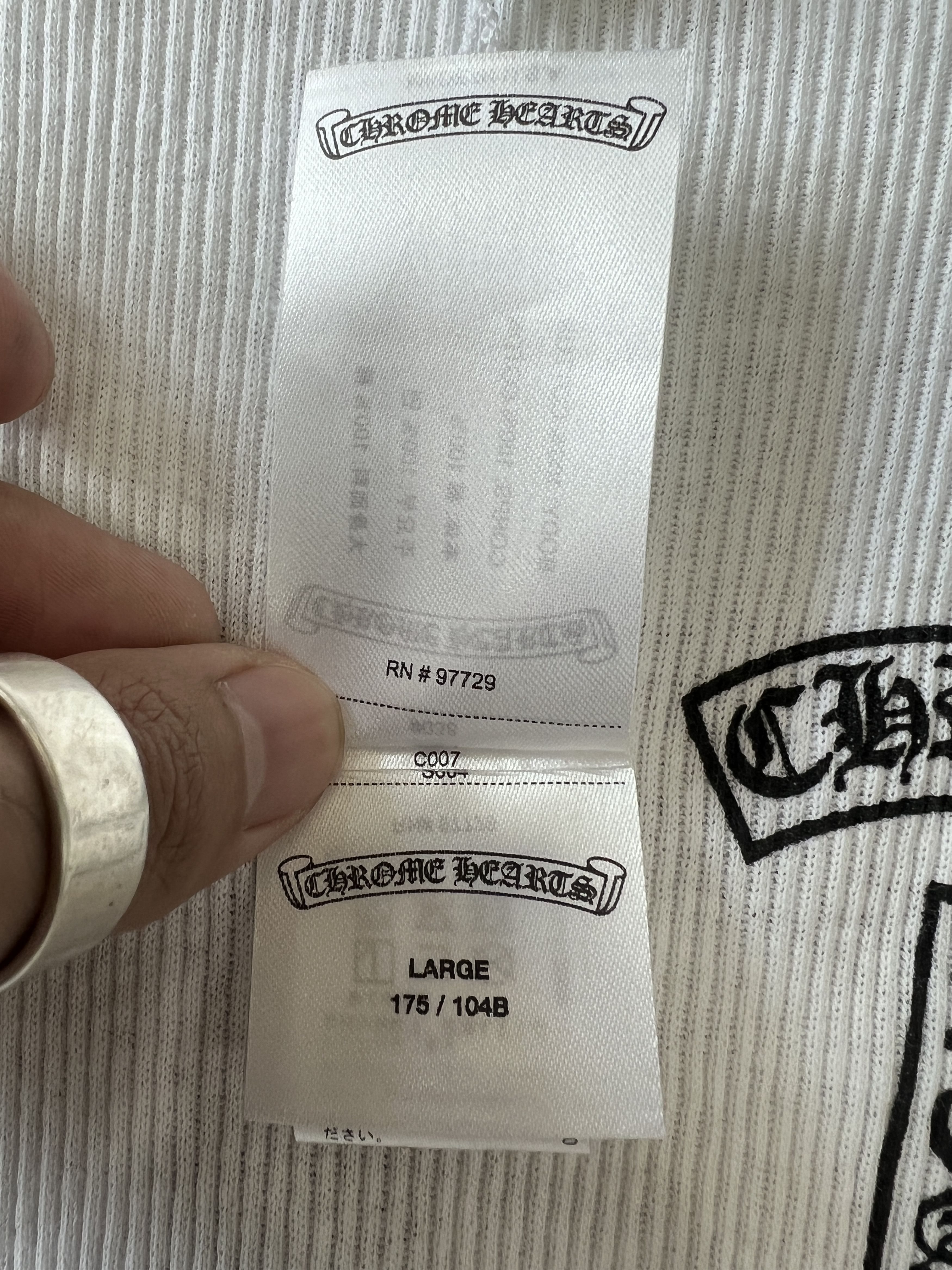 Chrome Hearts Chrome Hearts Rib Tank Cross Back Logo White Large Size US L / EU 52-54 / 3 - 9 Thumbnail