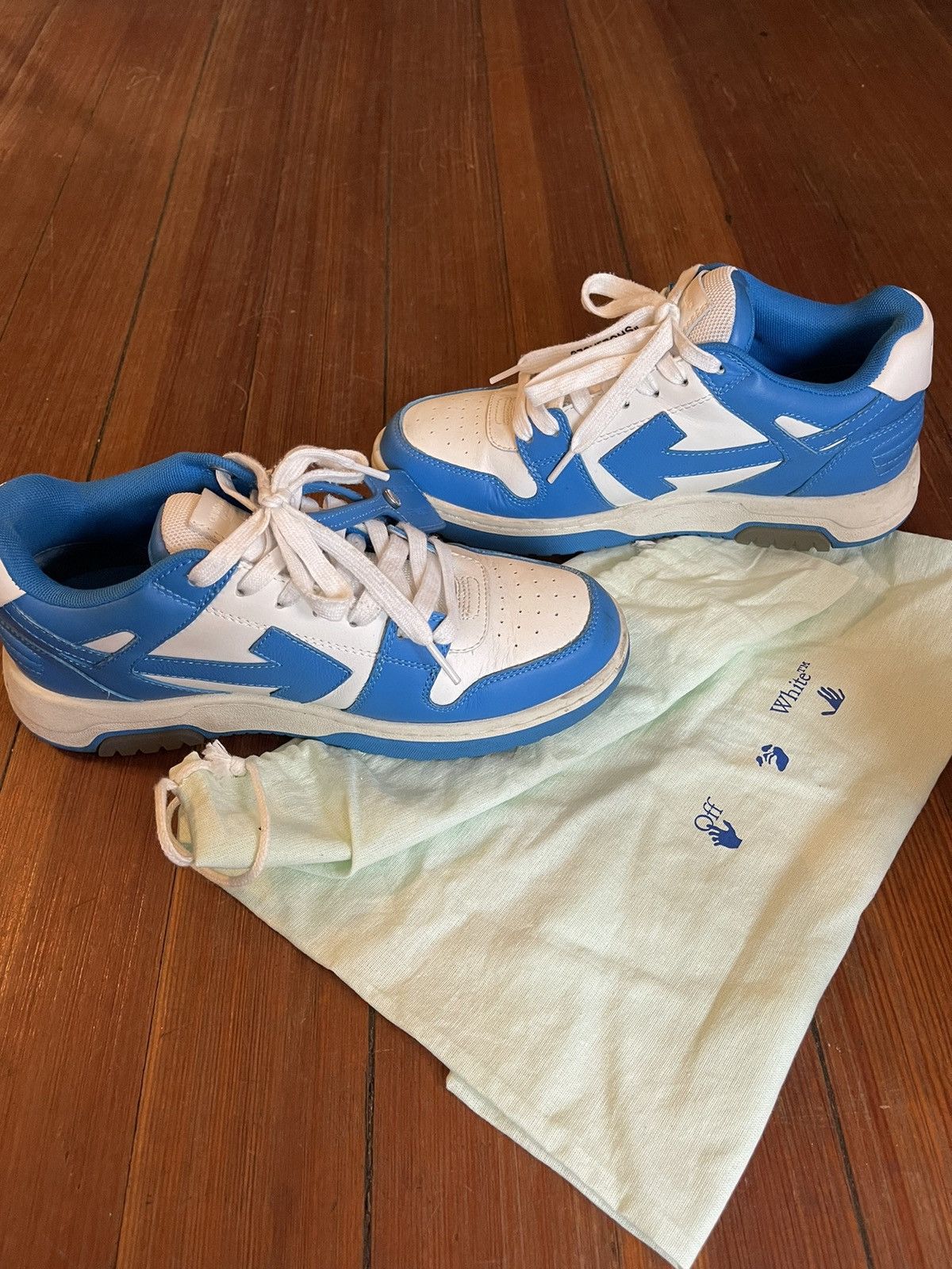 Off-White Off-White Out of Office Leather white/blue sneakers Size US 8 / IT 38 - 2 Thumbnail