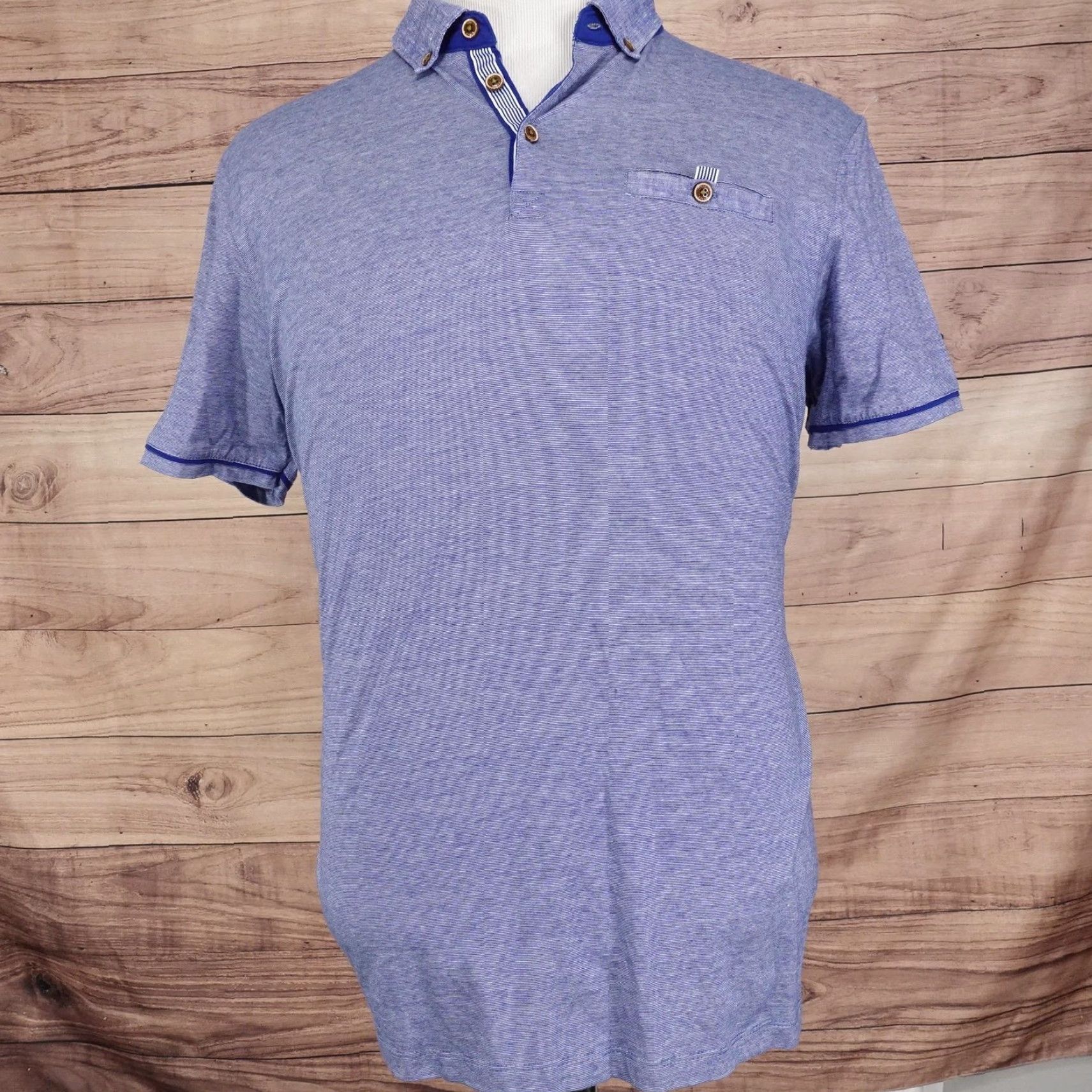 Ted Baker Ted Baker Polo Shirt Mens 2XL Blue Heather Contrast Collar Chest Pocket London Polo Shirt Mens 2XL Blue Heather Contrast Collar Chest Pocket London Size US XXL / EU 58 / 5 - 3 Thumbnail