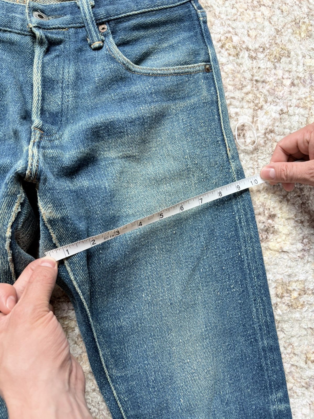 Oni Heavily Worn ONI Selvedge Denim : Pink Selvedge ID Size US 29 - 12 Thumbnail