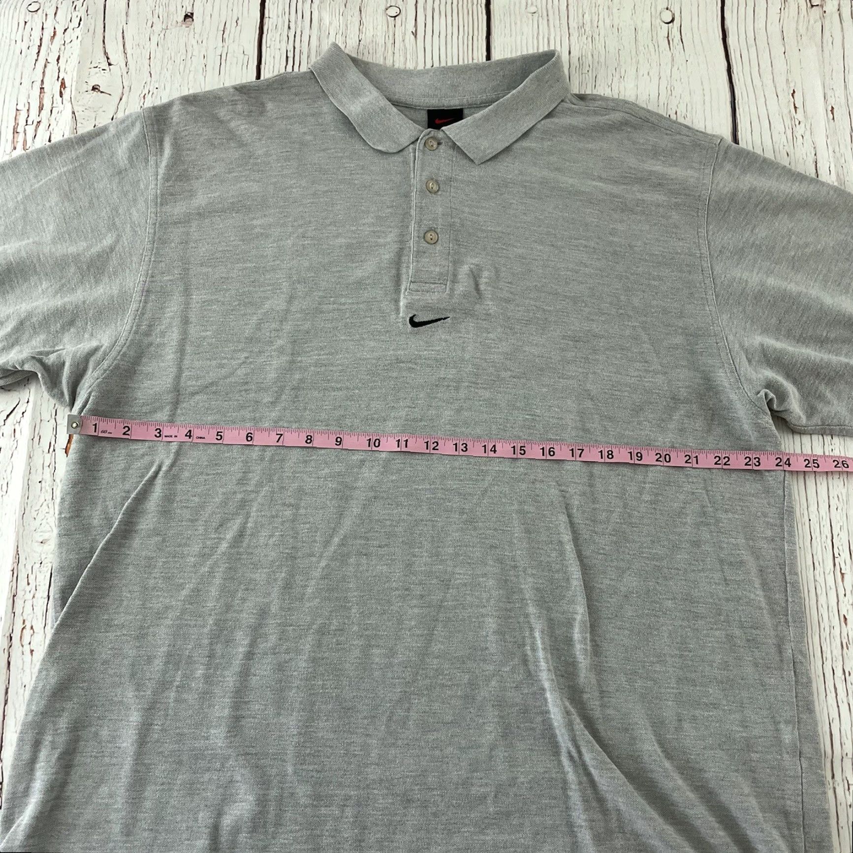 Nike VINTAGE Nike Center Check Short Sleeve Button Front Polo Shirt Mens XL Gray Size US XL / EU 56 / 4 - 4 Thumbnail