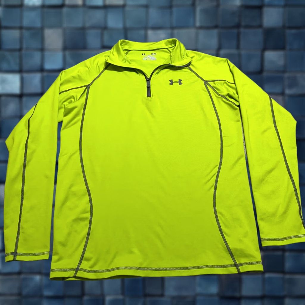 Under Armour Under Armour Mens Sweatshirt Small Long Sleeve 1/4 Zip Lightweight Green Polyester Outdoors Sports Pullover | Regular Fit Mens Size US S / EU 44-46 / 1 - 1 Thumbnail