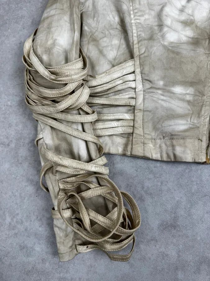 Jean Paul Gaultier SS2004 Jean Paul Gaultier Creamy Brut Asymmetrical Bondage Jacket Size S / US 4 / IT 40 - 8 Thumbnail