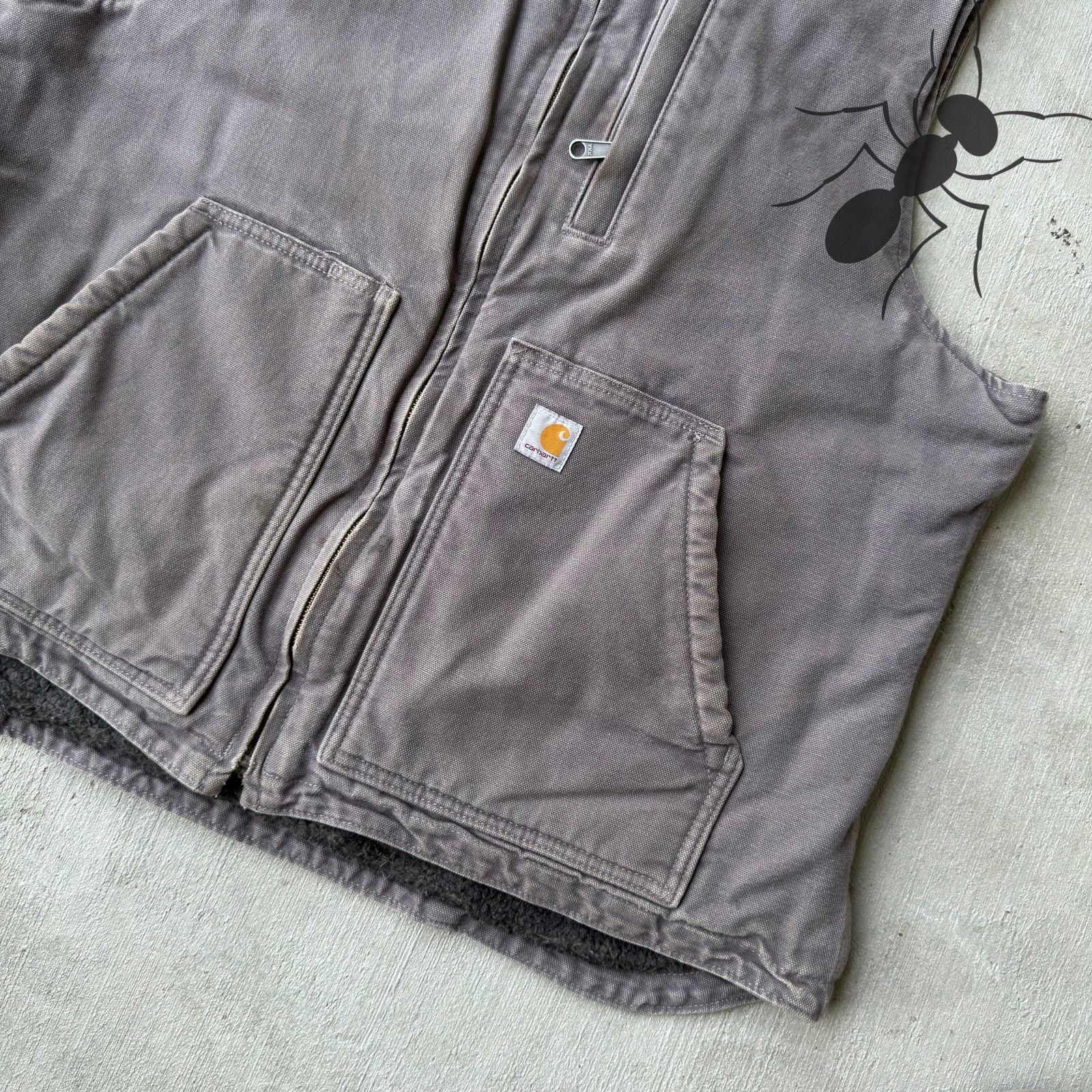 Carhartt × Vintage Carhartt WOMENS gray Sherpa work wear vest Size US XL / EU 56 / 4 - 2 Thumbnail