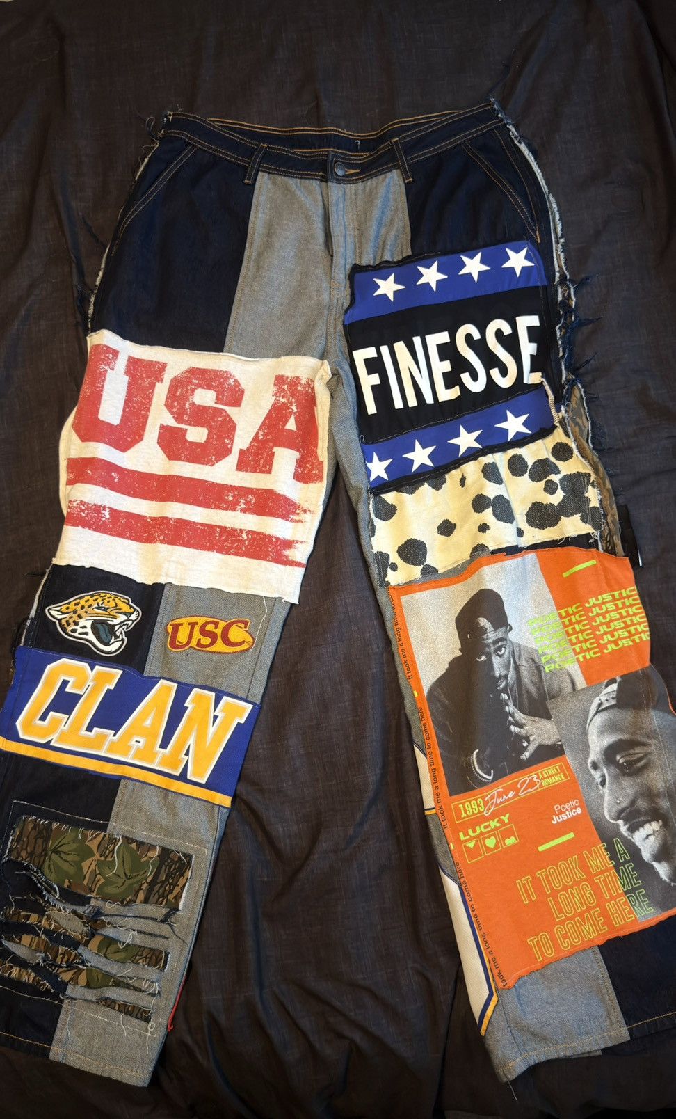 House Of Holland Holyland Patchwork Pants Size US 36 / EU 52 - 1 Thumbnail