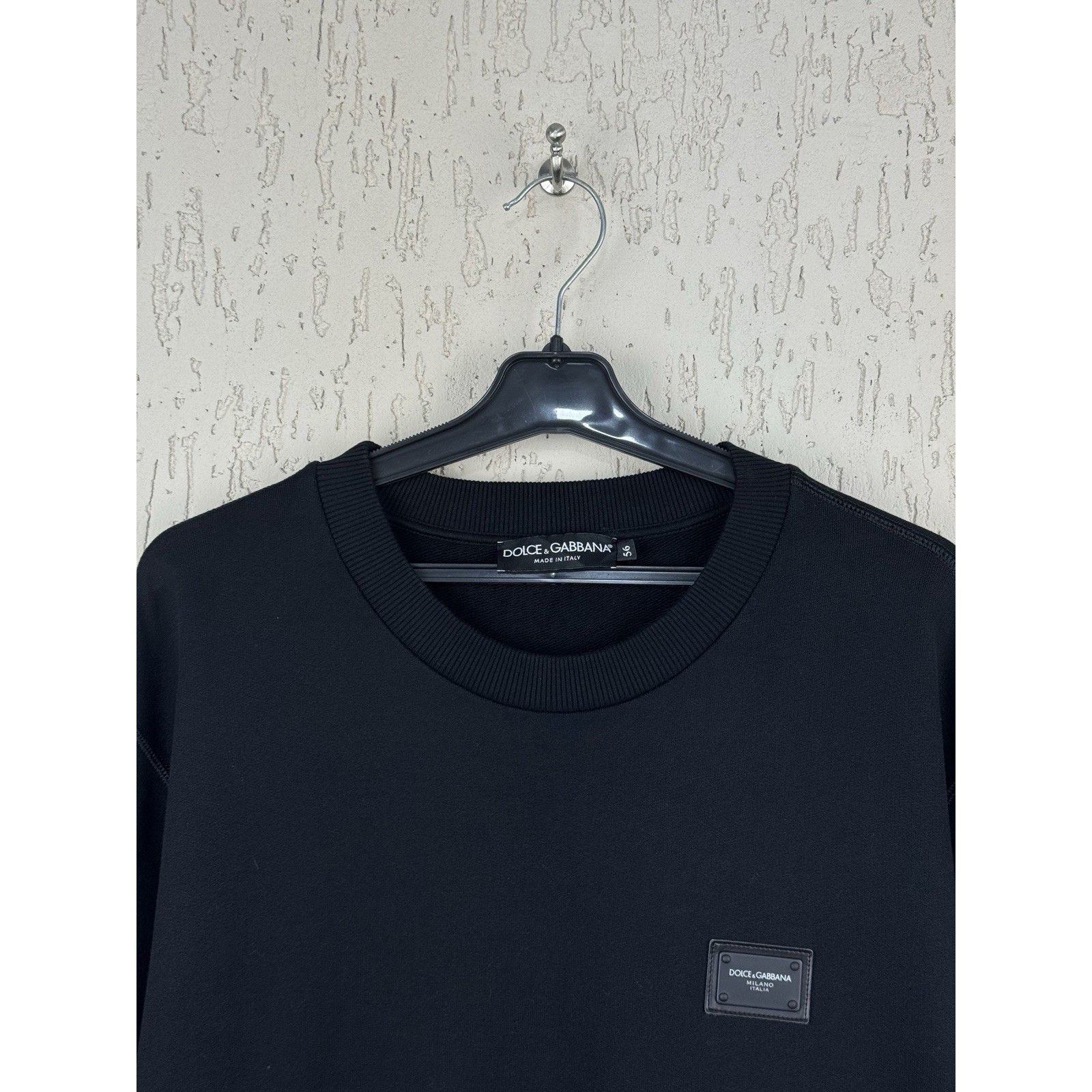 Dolce & Gabbana Dolce & Gabbana Logo Plaque Men's Sweatshirt Pullover – Blac Size US XL / EU 56 / 4 - 5 Thumbnail