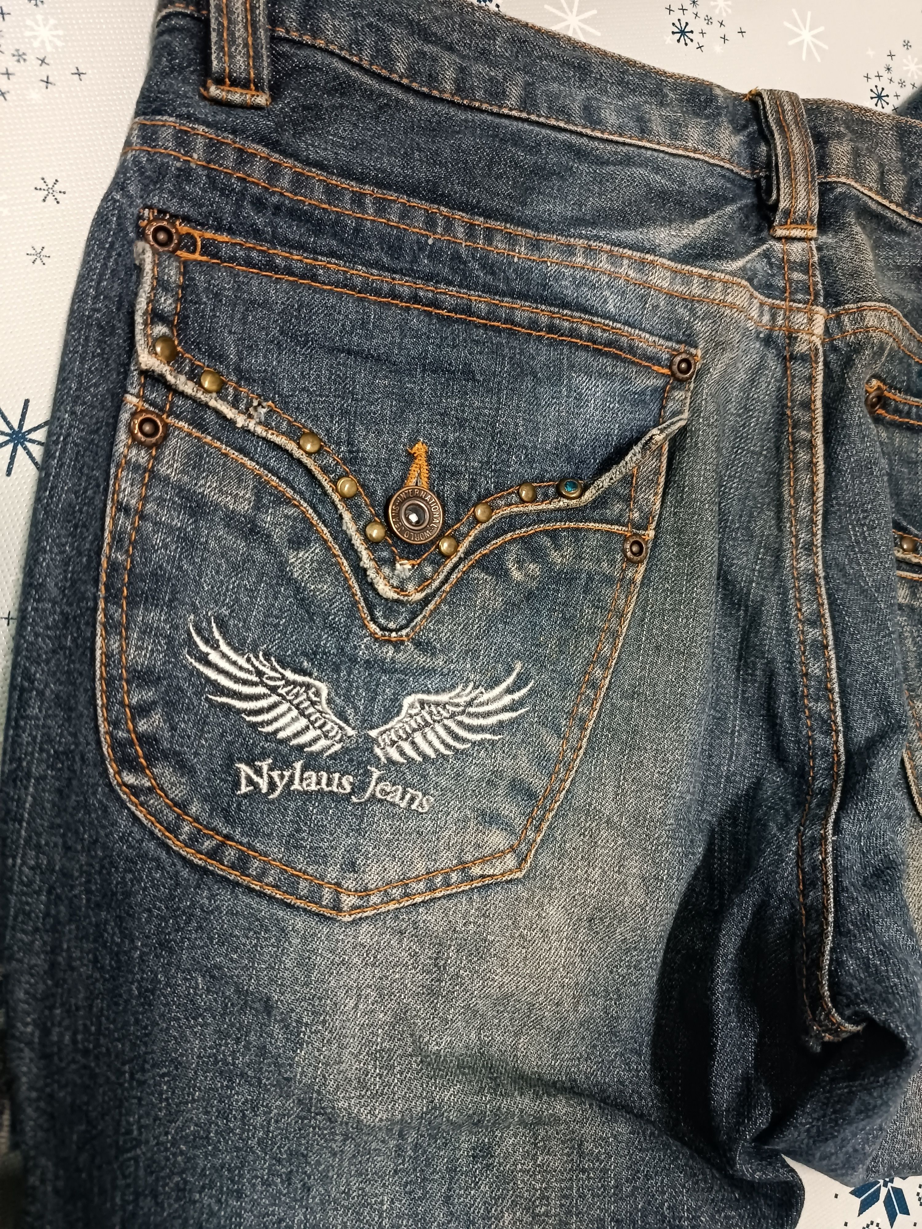 Japanese Brand Nylaus Jeans Flare Distressed Denim Style Size US 34 / EU 50 - 21 Thumbnail