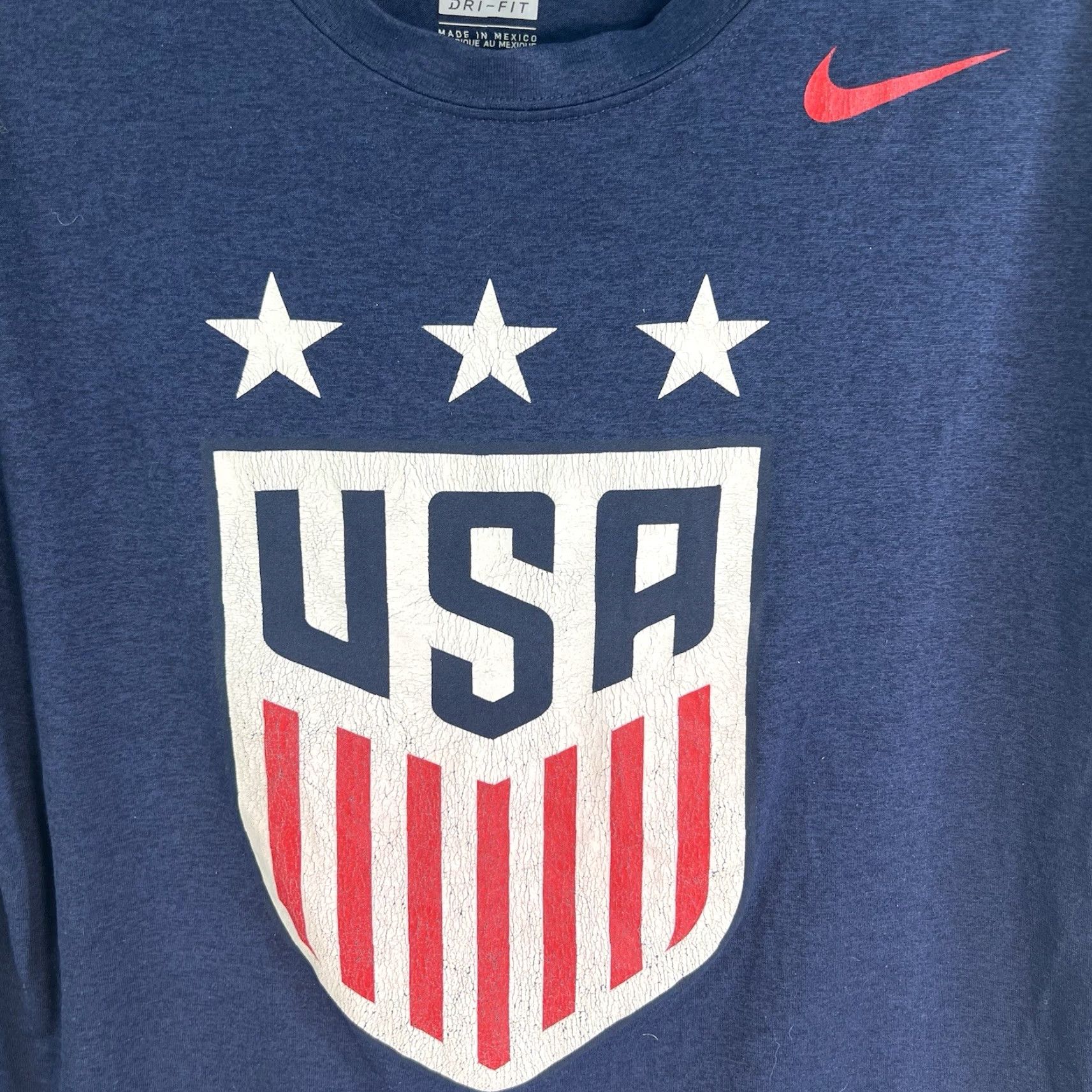 Nike Nike Dri-FIT T Shirt Nike USA Graphic Blue Men M Adult Medium Blue Graphic Print 2020s US Theme Mens Size US M / EU 48-50 / 2 - 2 Thumbnail