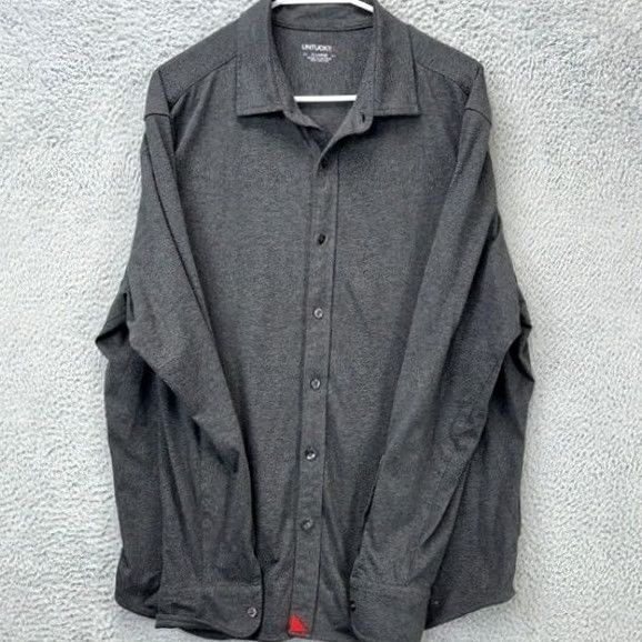 UNTUCKit UNTUCKit Shirt XL Dark Grey 100% Cotton Button-Up Long Sleeve Men Ch Size US XL / EU 56 / 4 - 3 Thumbnail