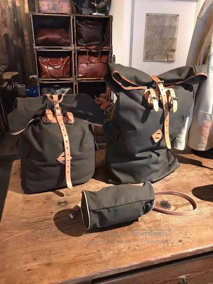 Japanese Brand stylish waterproof backpack with leather accents. Size ONE SIZE - 1 Thumbnail