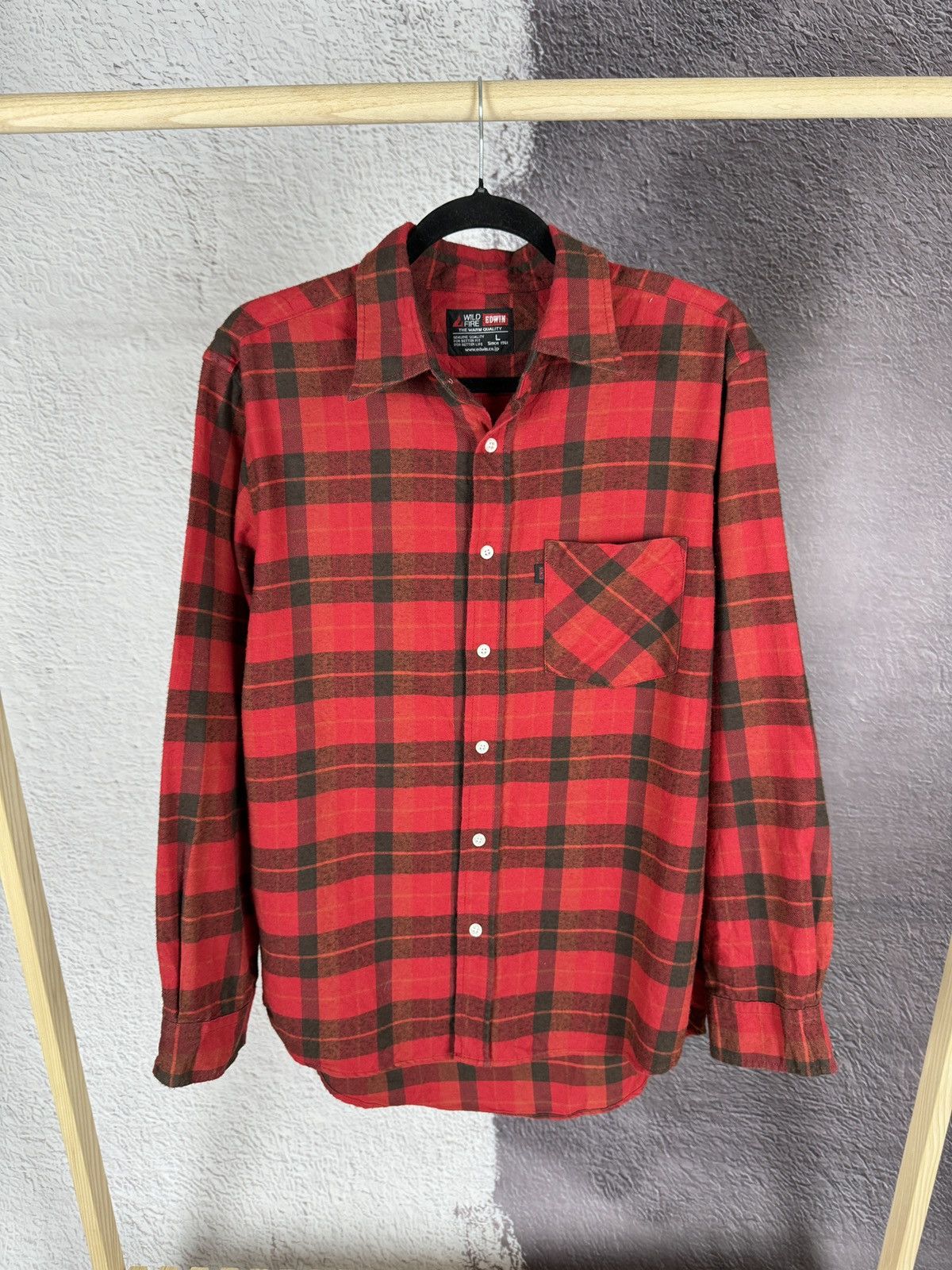Edwin × Japanese Brand Edwin Wildfire Japan checkered flannel long sleeve shirt Size US L / EU 52-54 / 3 - 1 Thumbnail