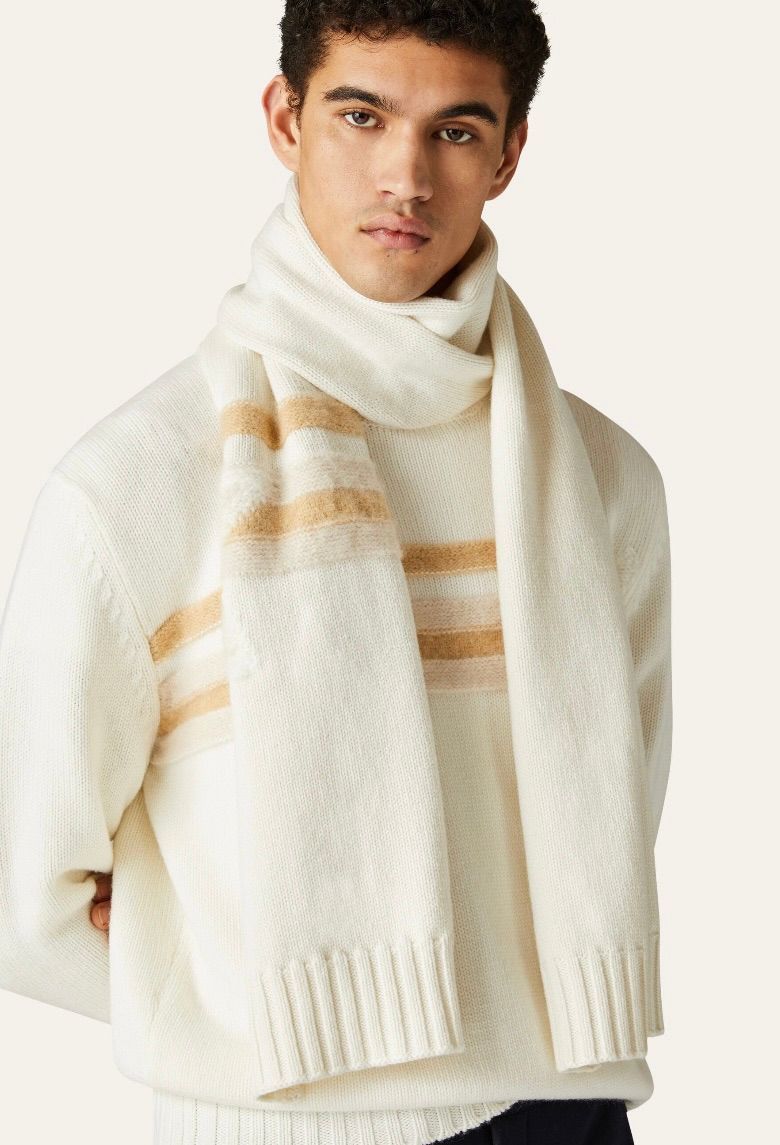 Loro Piana o1srvl11e0325 FAN5360 Size: OS / Sciarpa Scarf in White Size ONE SIZE - 2 Thumbnail