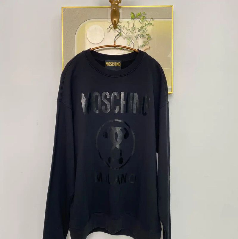 Moschino Moschino Black Cotton Men's Sweatshirt 0089 Size US L / EU 52-54 / 3 - 1 Thumbnail
