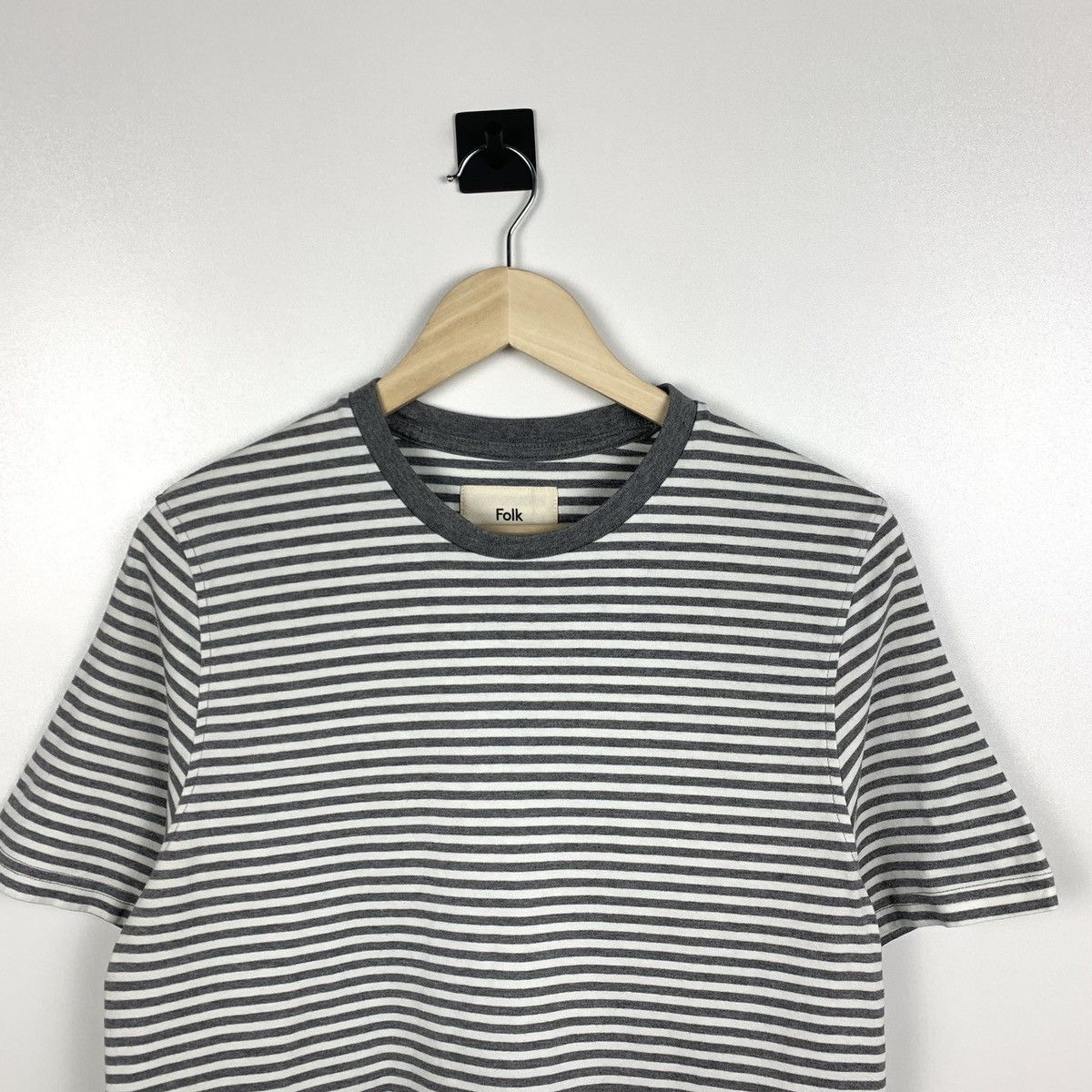 Folk Folk Striped Tee Mens Size S Short Sleeve White Gray Size US S / EU 44-46 / 1 - 2 Thumbnail