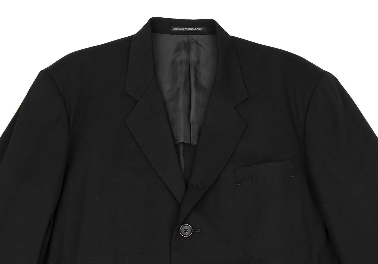Yohji Yamamoto Yohji Yamamoto Wool Gabardine Blazer Black M Size US M / EU 48-50 / 2 - 2 Thumbnail