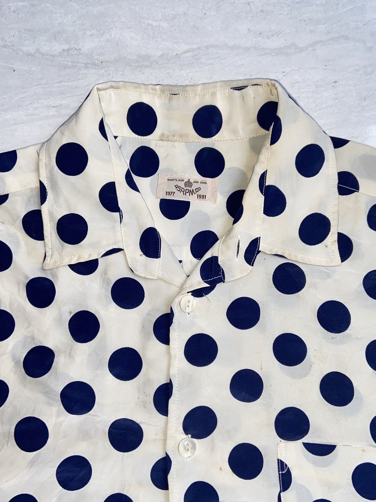 45rpm 45RPM White Shirt Polkadot Patterned Size US L / EU 52-54 / 3 - 6 Thumbnail