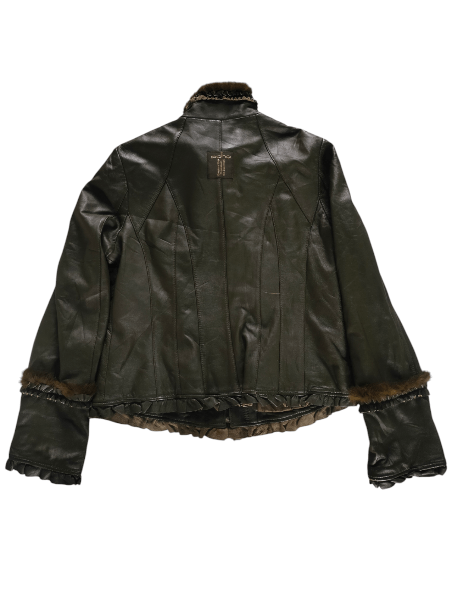 14th Addiction Doho Calf leather Ribbed Grunge vkei gothic fur jacket Size S / US 4 / IT 40 - 7 Thumbnail