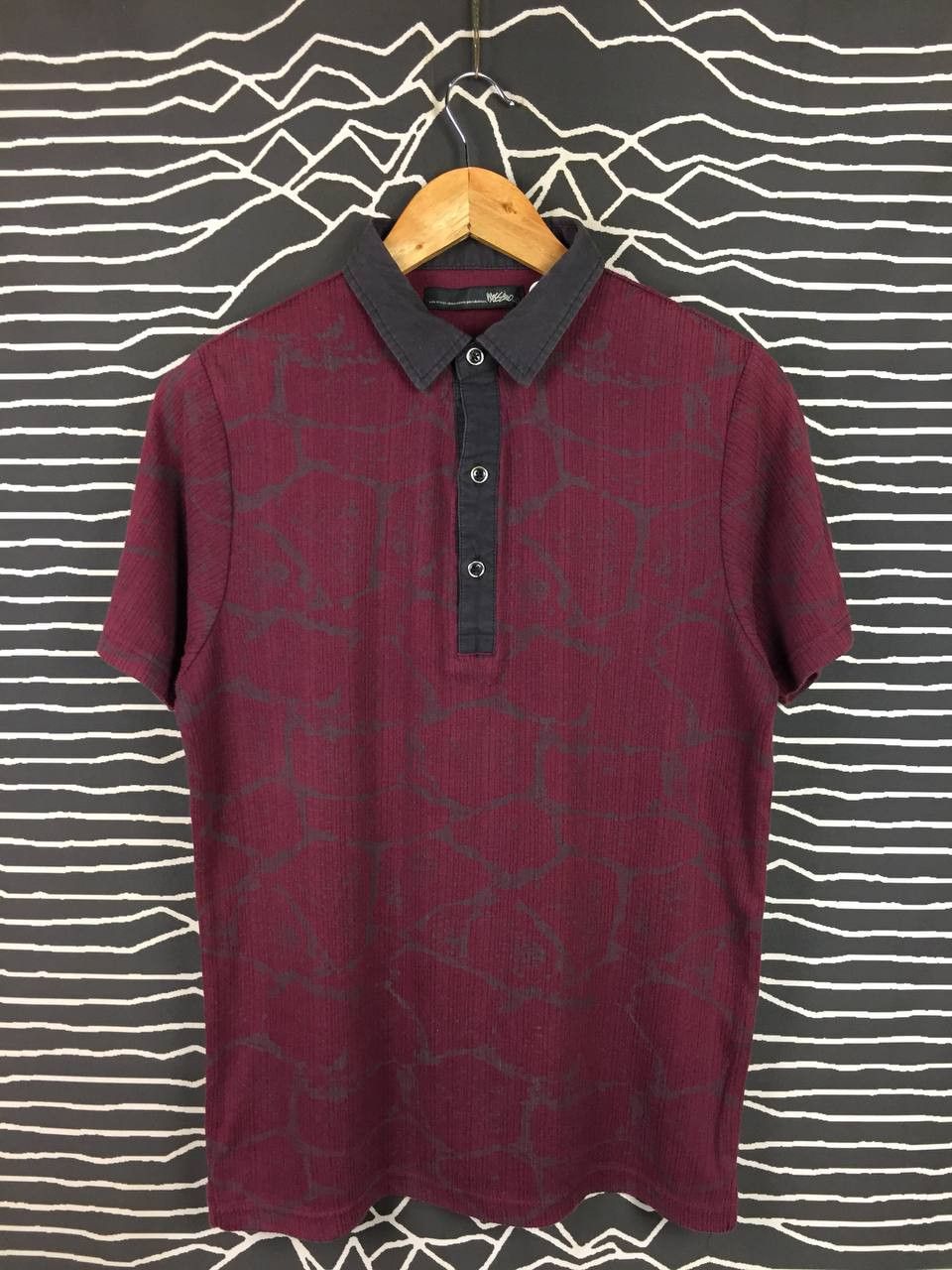 Mossimo Mossimo Abstract Pattern Ribbed Polo Shirt Size US M / EU 48-50 / 2 - 1 Thumbnail
