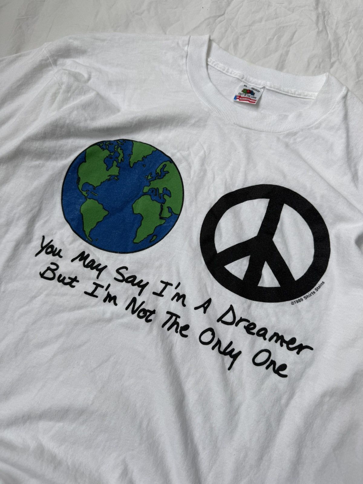 Vintage Vintage 90s World Peace Planet Earth T shirt Rare Size US XL / EU 56 / 4 - 3 Thumbnail