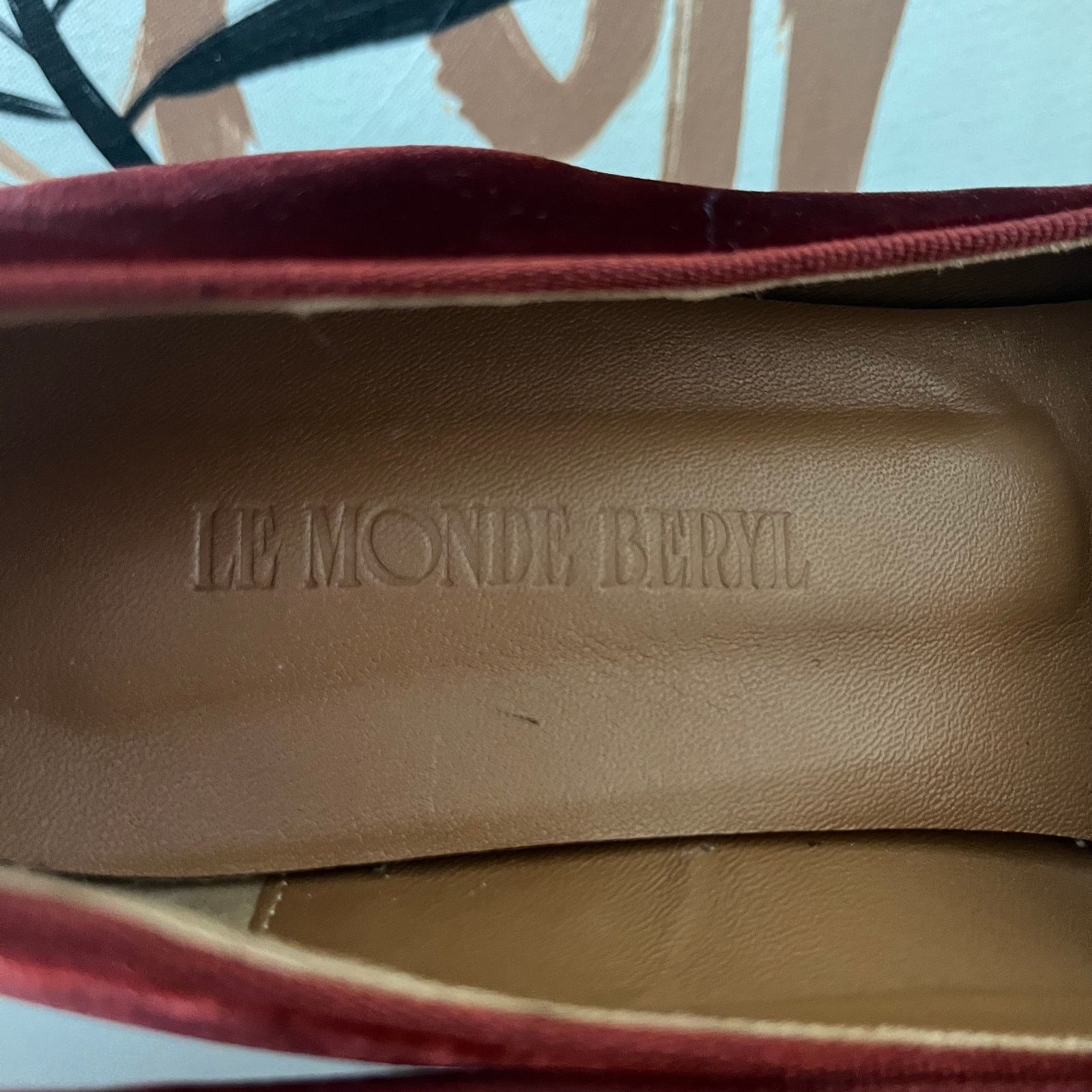 Le Monde Beryl Le Monde Beryl Red Velvet Venetian Slipper Flat Loafers 37 Size US 7 / IT 37 - 8 Thumbnail