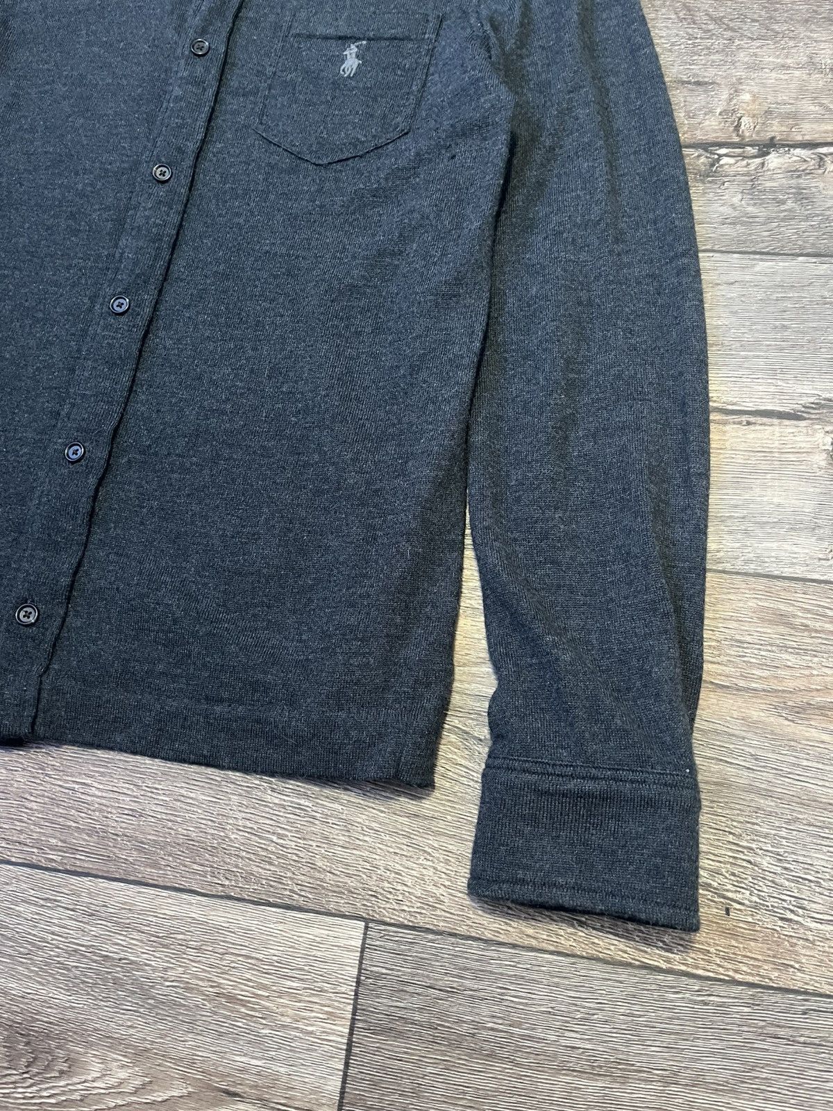 Polo Ralph Lauren × Ralph Lauren Polo Ralph Lauren Merino Wool Grey Pocket Overshoot Cardigan Size US M / EU 48-50 / 2 - 2 Thumbnail