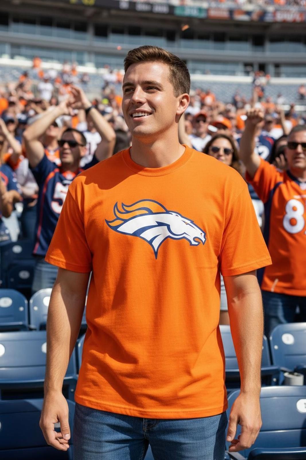 Gildan Denver Broncos Orange Logo T-Shirt Size US XL / EU 56 / 4 - 1 Thumbnail