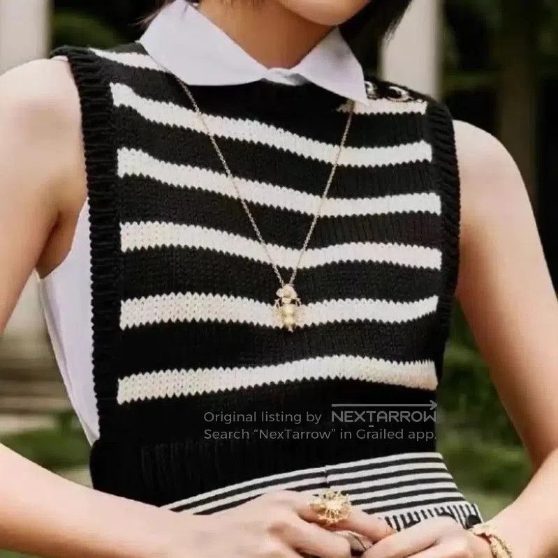 Dior Dior Black Striped Wool Sleeveless Sweater . Size XS / US 0-2 / IT 36-38 - 7 Thumbnail