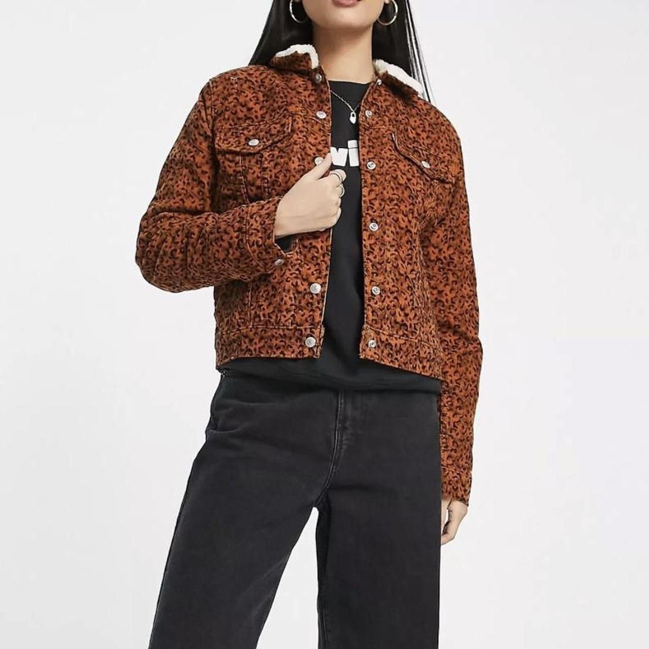 Levi's Levi’s sherpa collared corduroy jacket leopard print Size ONE SIZE - 4 Thumbnail