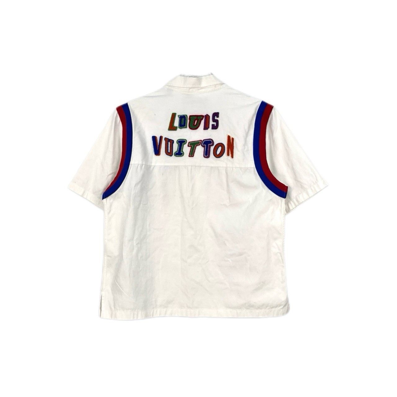 Louis Vuitton Louis Vuitton White NBA leather color logo short sleeve shi Size US XL / EU 56 / 4 - 2 Thumbnail