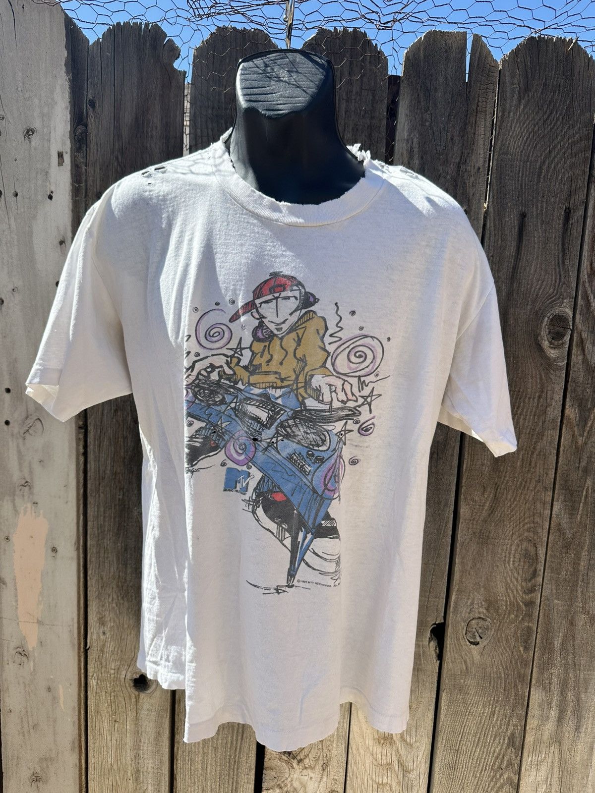 Vintage 1991 Vintage MTV DJ Tee Size US L / EU 52-54 / 3 - 2 Thumbnail