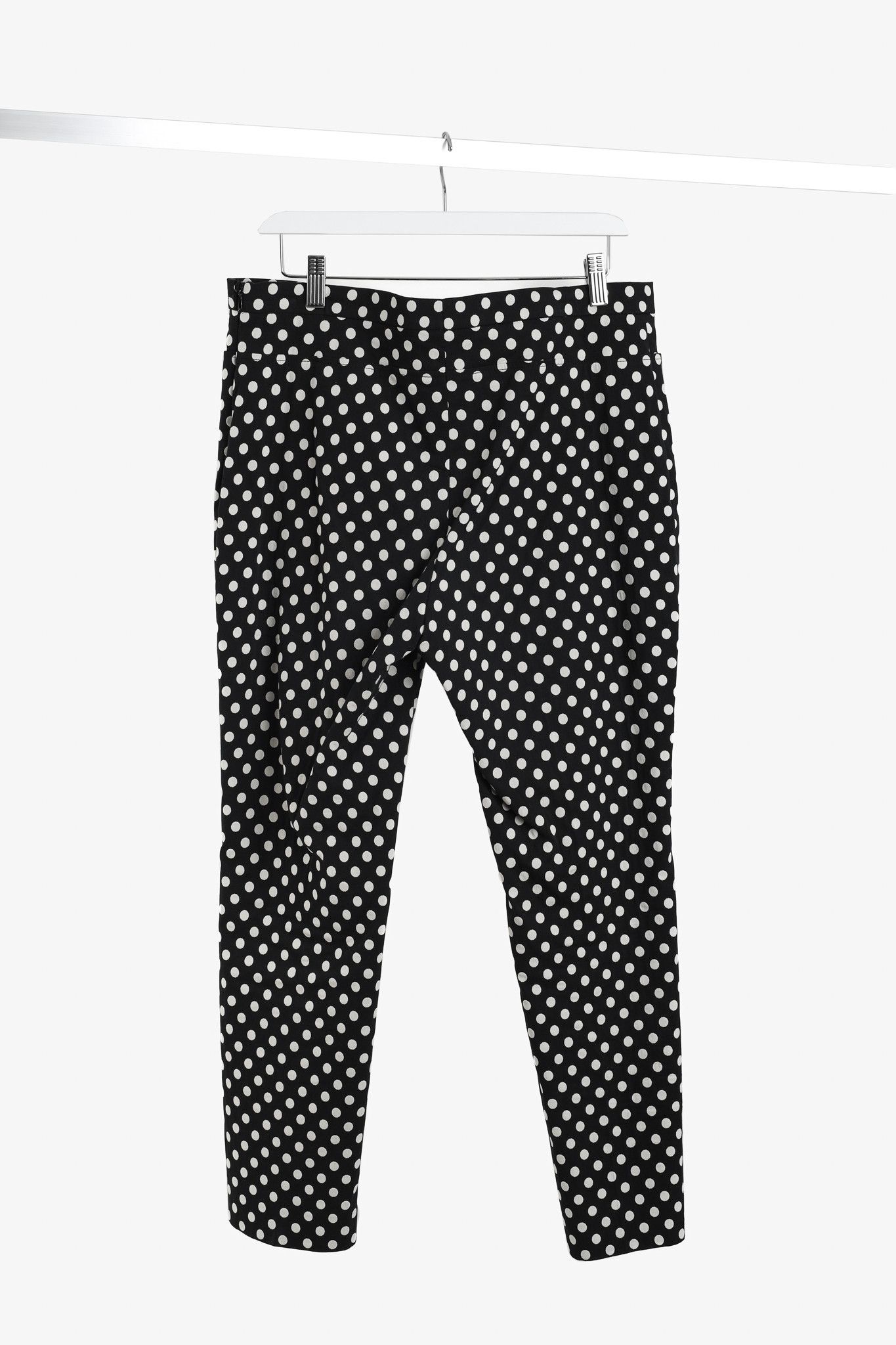 Akris Akris Punto Black & Cream Polka Dot Jacquard Pants Size 35" - 2 Thumbnail