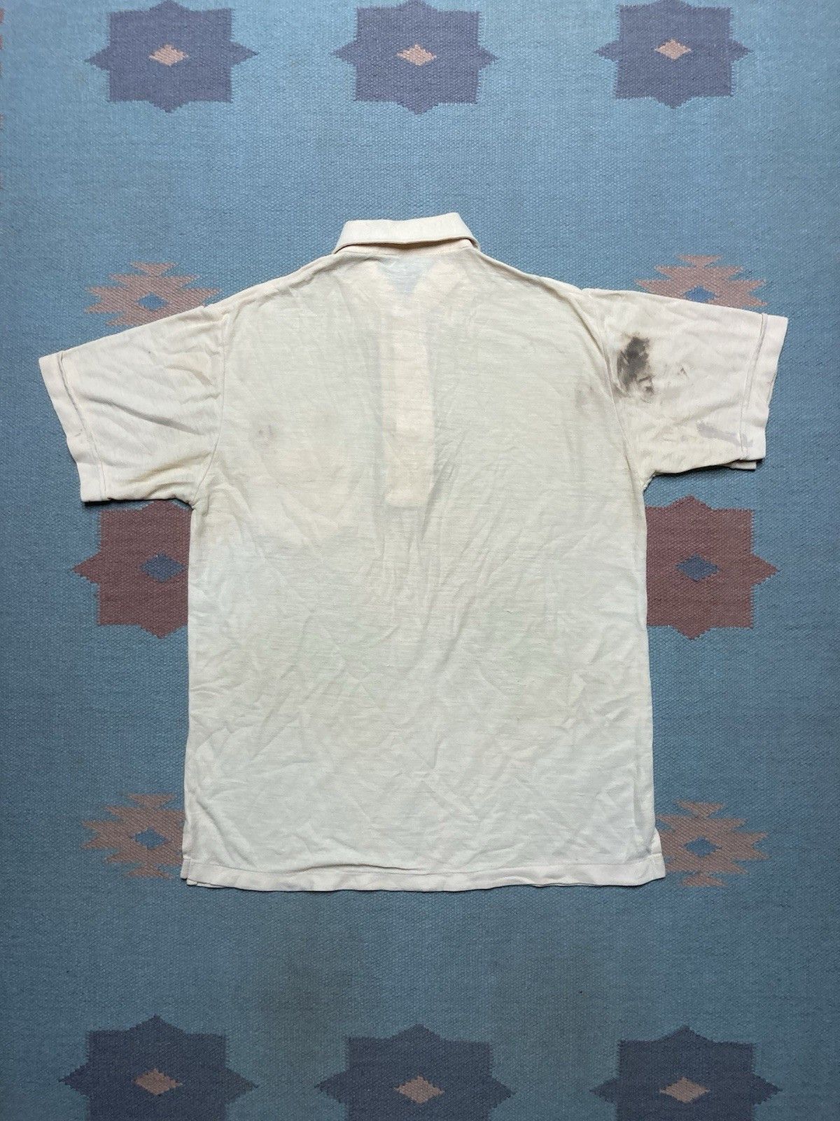 Vintage Vintage 80s polo shirt pale yellow grunge soft medium Size US M / EU 48-50 / 2 - 8 Thumbnail
