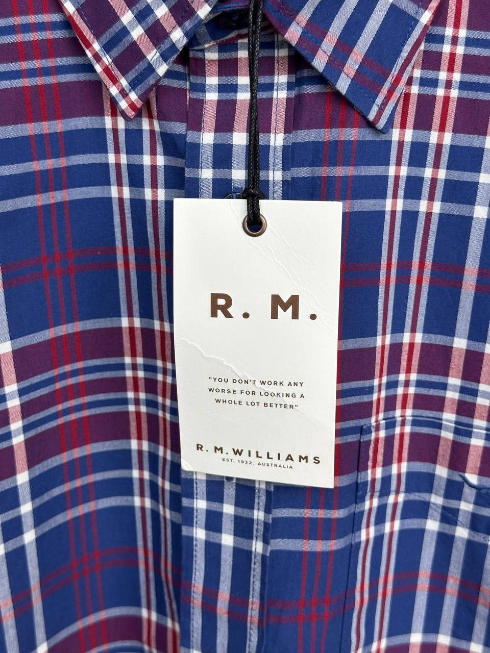 R.M. Williams NWT R.M. Williams Collins Button Up Shirt Check LS Point Size US L / EU 52-54 / 3 - 12 Thumbnail