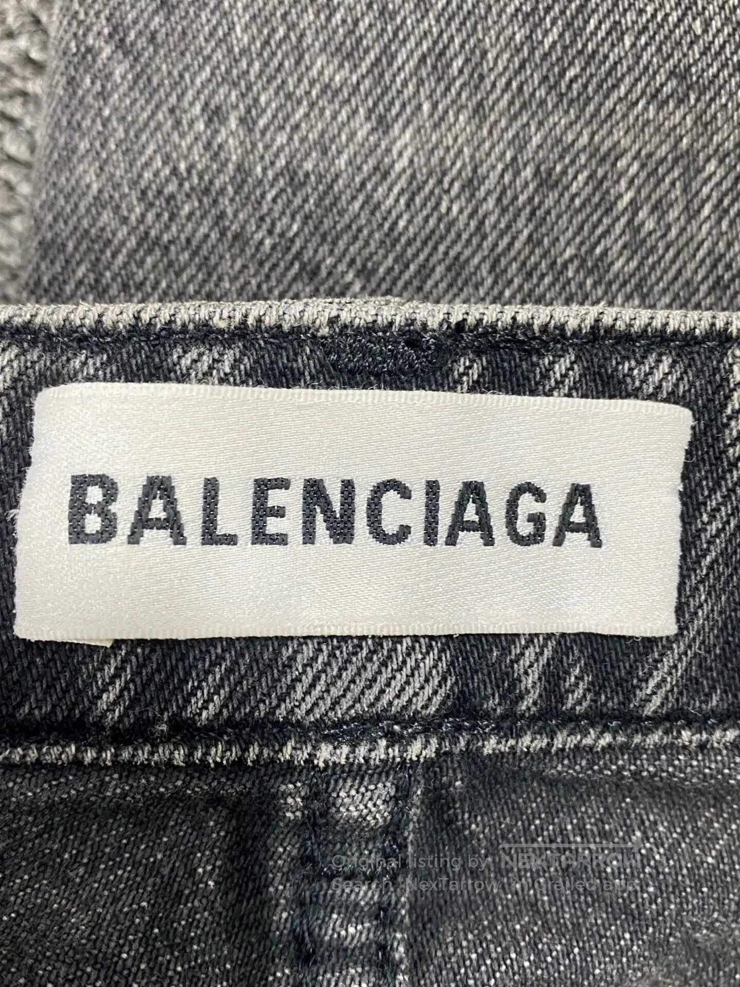 Balenciaga Balenciaga Gray Distressed Logo Jeans. Size 27" / US 4 / IT 40 - 5 Thumbnail