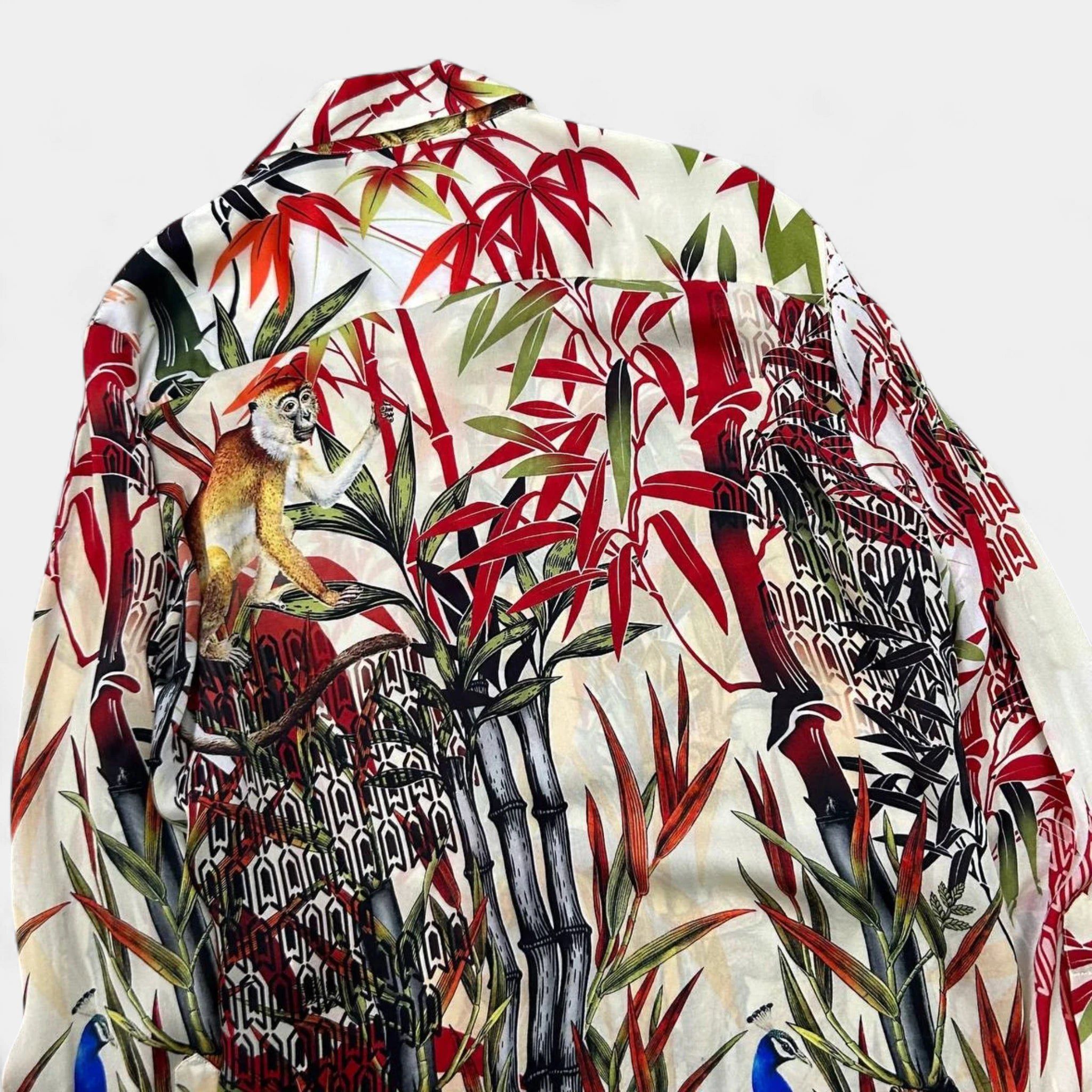 Dsquared2 Dsquared2 SS17 "Chinoiserie" Jungle Print Silk Shirt Size US M / EU 48-50 / 2 - 8 Thumbnail