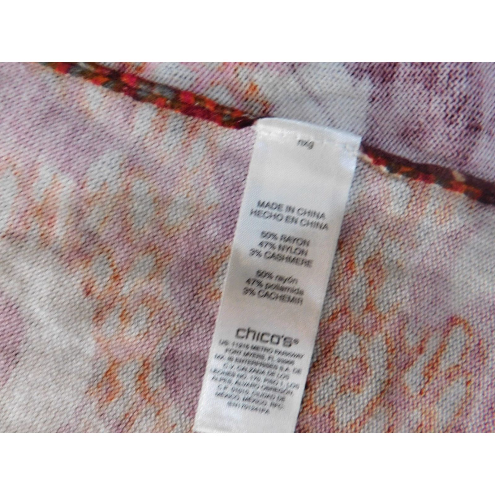 Vintage Chicos Cardigan Sweater Women Red Floral Crew Neck Long Sleeve Stretch Open Knit Regular Size 1 Modern Travel Size XS / US 0-2 / IT 36-38 - 6 Thumbnail