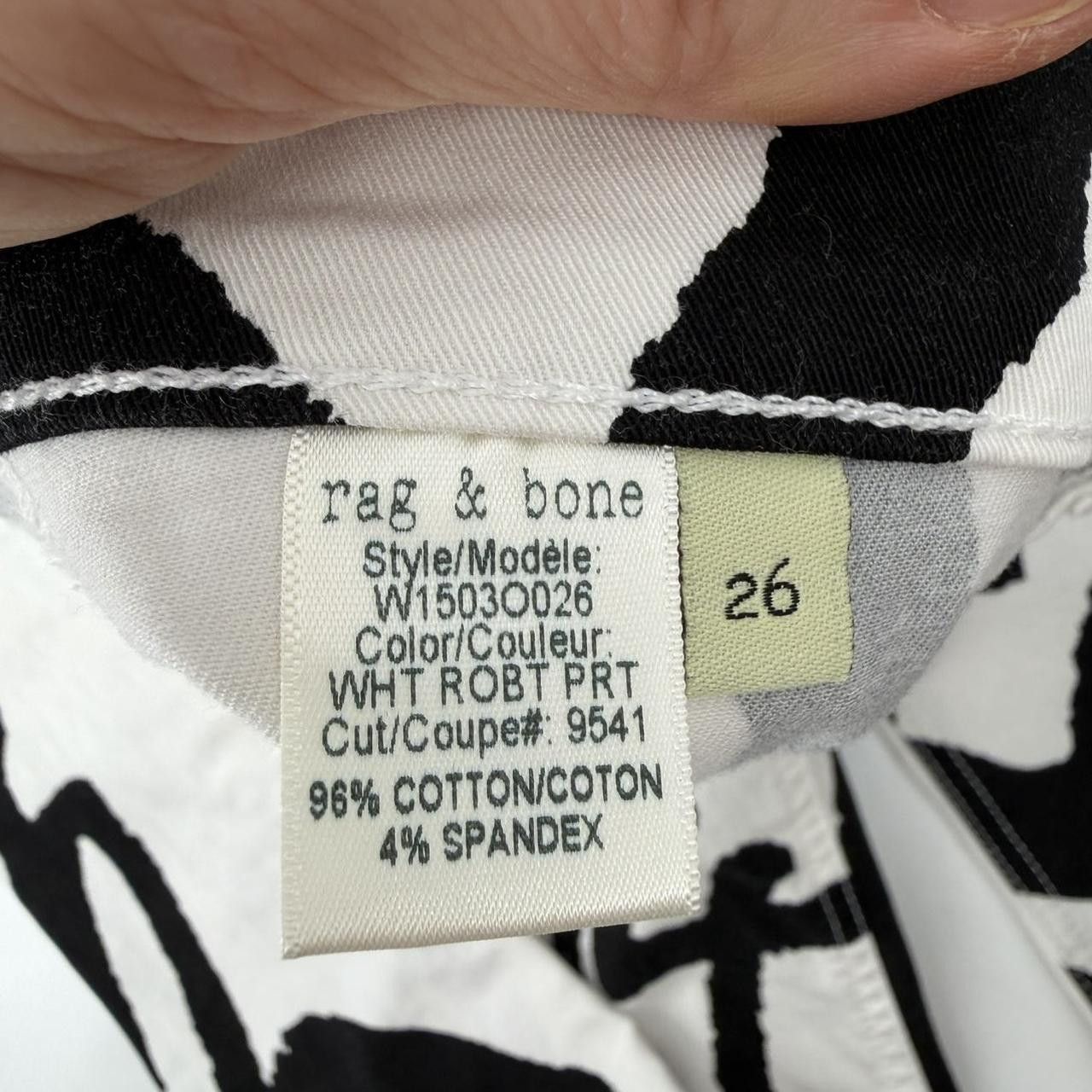 Rag & Bone Rag & Bone Vintage White + Black Artist graphic print Size 26" / US 2 / IT 38 - 3 Thumbnail