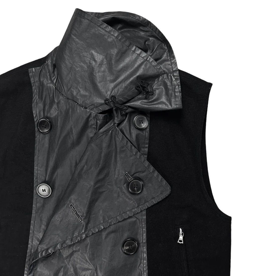 Dries Van Noten Dries Van Noten Double Breasted Waxed Panel Wool Vest Size US M / EU 48-50 / 2 - 6 Thumbnail