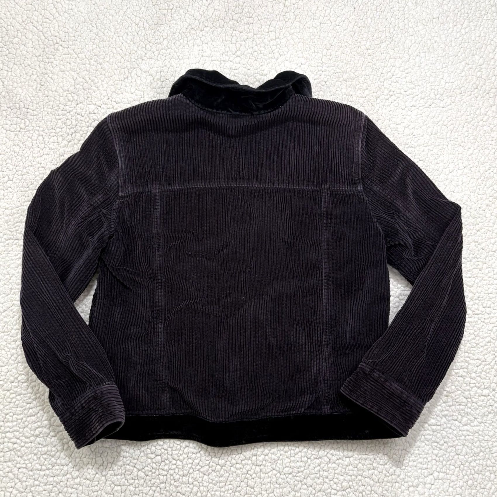 J. Jill J. Jill Black Corduroy Fuzzy Velvet Collar Long Sleeve Womens Jacket Size M Size M / US 6-8 / IT 42-44 - 4 Thumbnail