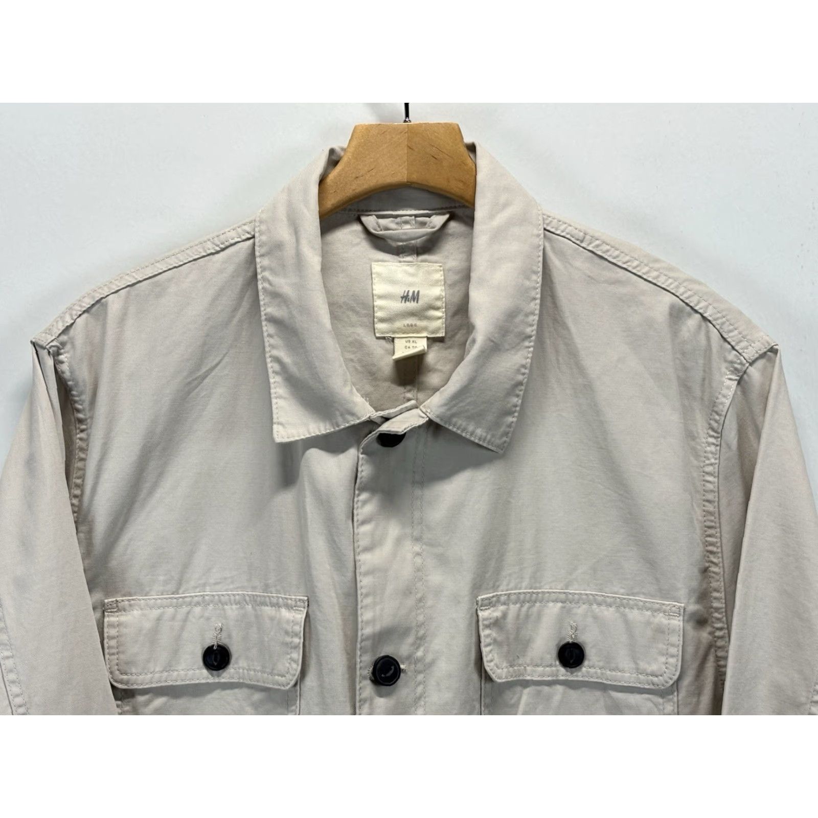 H&M VINTAGE H&M Men's Field Jacket XL Beige Cotton Casual Utility Safari Unlined Fall Spring Size US XL / EU 56 / 4 - 2 Thumbnail