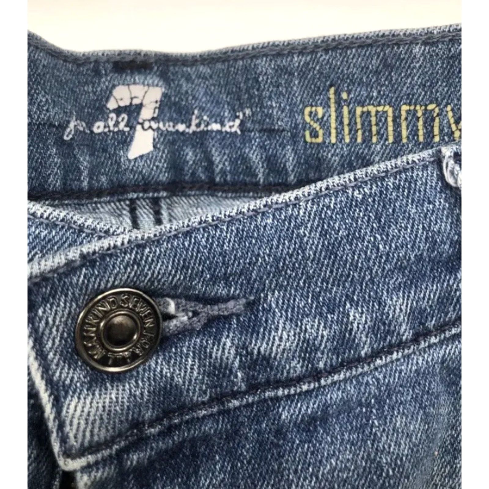 7 For All Mankind Men's 7 For All Mankind Slimmy Jeans Distressed Blue Denim 34x31 Bootcut Size 34 Regular Mens Jeans Distressed Blue Denim 7 For All Mankind Slimmy Size US 34 / EU 50 - 6 Thumbnail