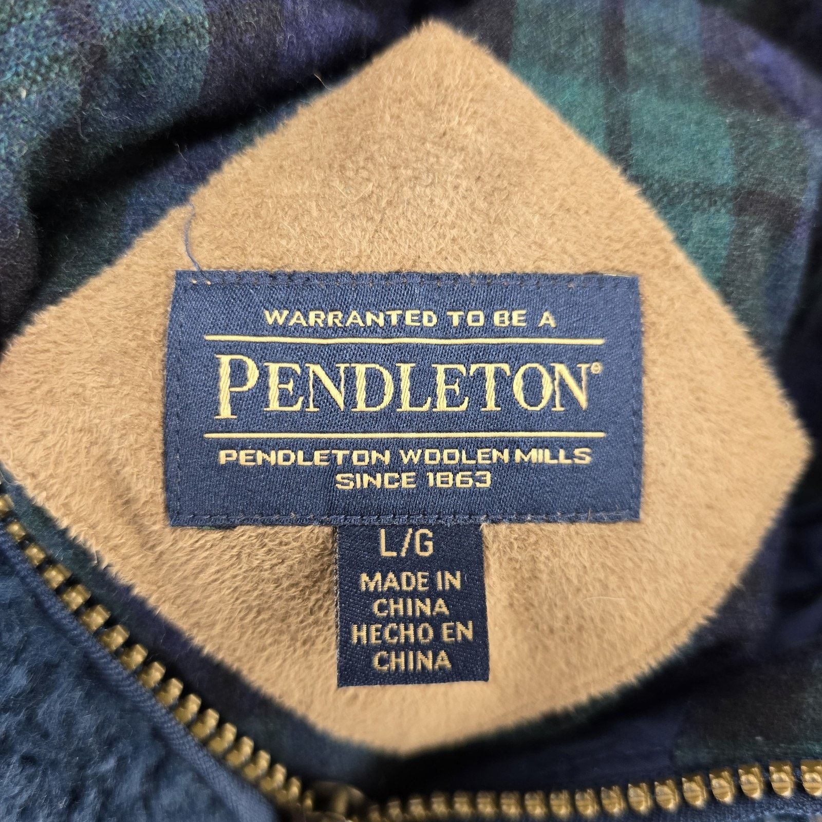 Pendleton Pendleton Sherpa Fleece Jacket Womens Large Dark Blue Fuzzy Size L / US 10 / IT 46 - 8 Thumbnail
