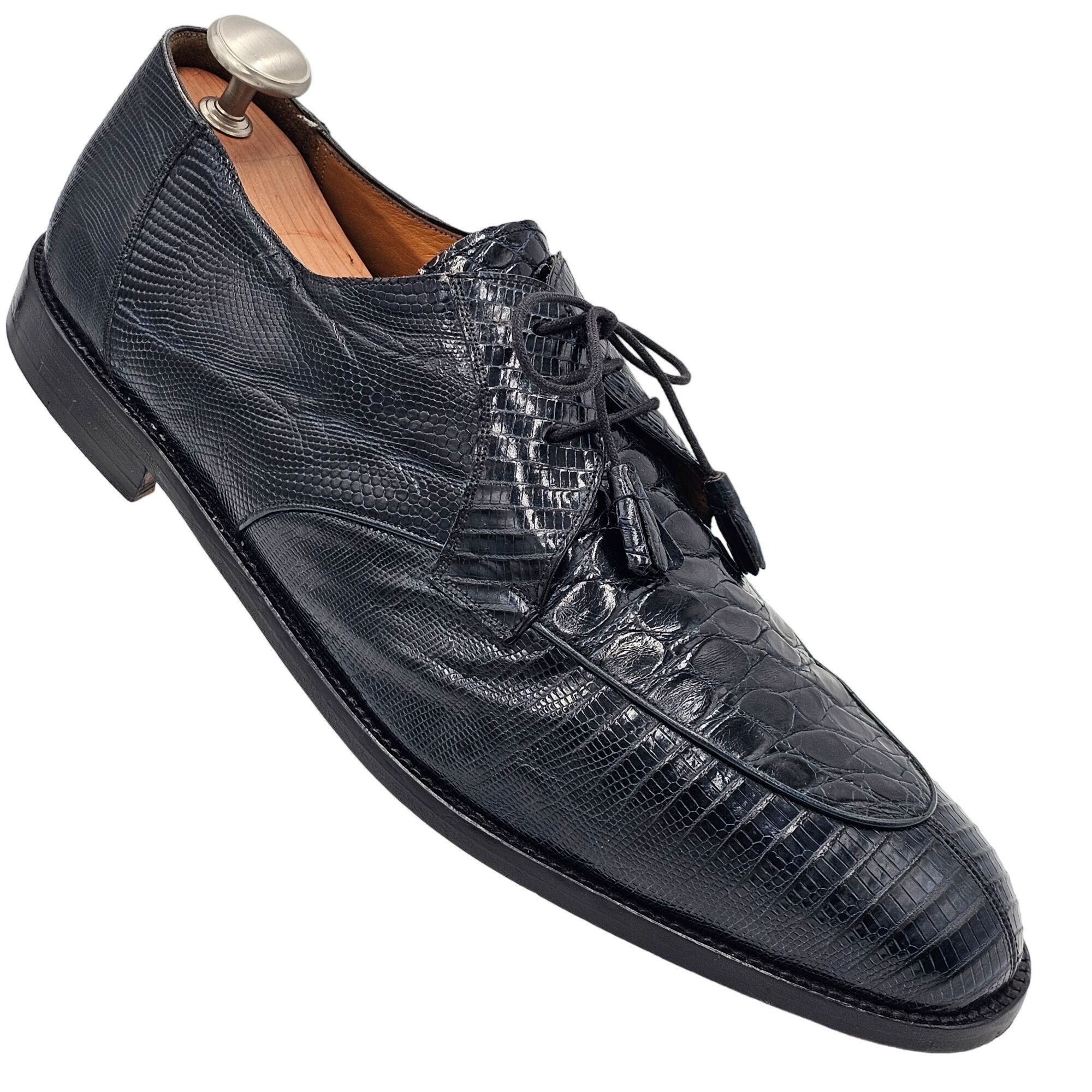 Other Vintage Exotic Black Teju Lizard and Alligator Men 15 Paolo Size US 15 / EU 48 - 2 Thumbnail