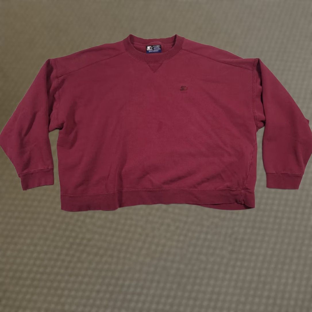 Starter Starter Sweatshirt Mens 3XL Red Heavyweight Crewneck Pullover Fleece Embroidered Size US XXL / EU 58 / 5 - 1 Thumbnail