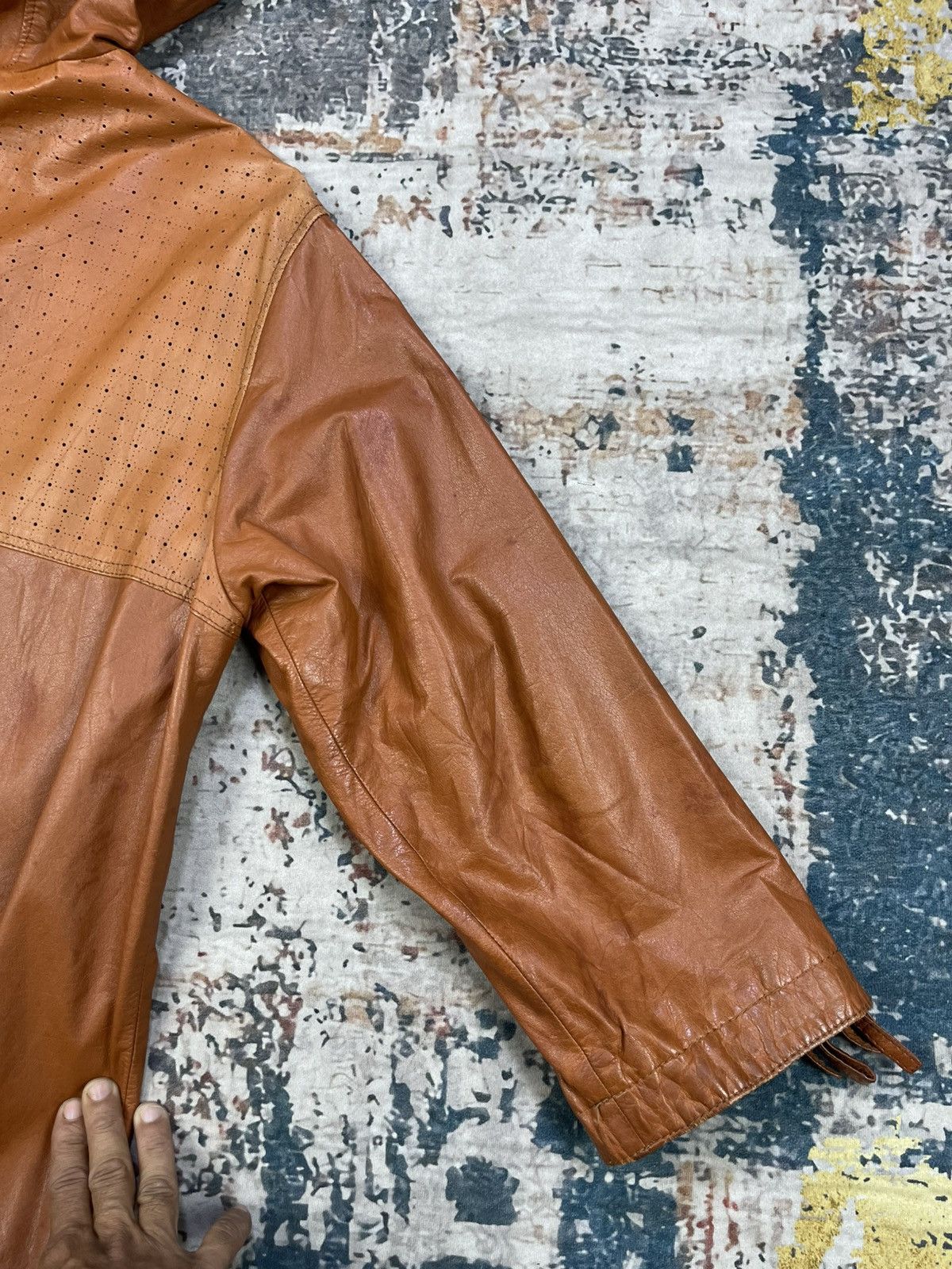 Genuine Leather Vtg Soft Cowhide Hooded Mantel Jackets Size US L / EU 52-54 / 3 - 5 Thumbnail
